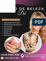 Panfleto de Serviços para Salão de Beleza Marrom e Branco Elegante