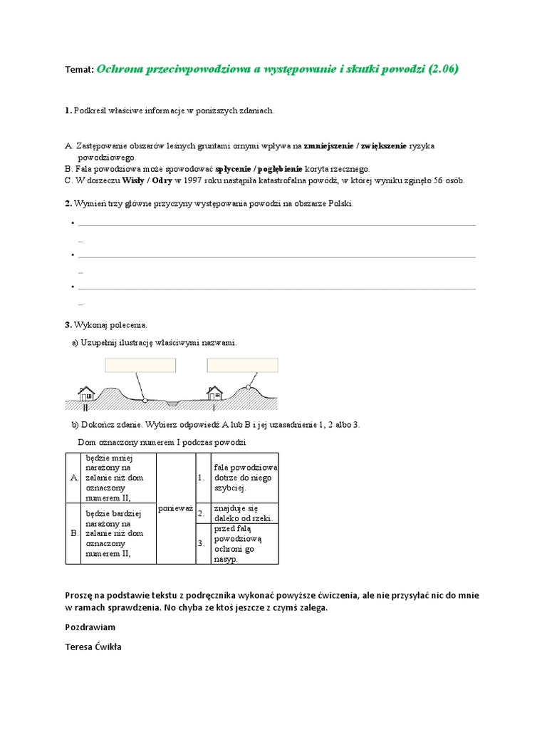 Ochrona Przeciwpowodziowa A Występowanie I Skutki Powodzi O VII Ochrona Przeciwpowodziowa I Skutki Powodzi | PDF