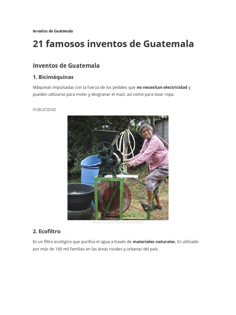 Los Inventos de Guatemala | PDF | Guatemala | Comida y bebida