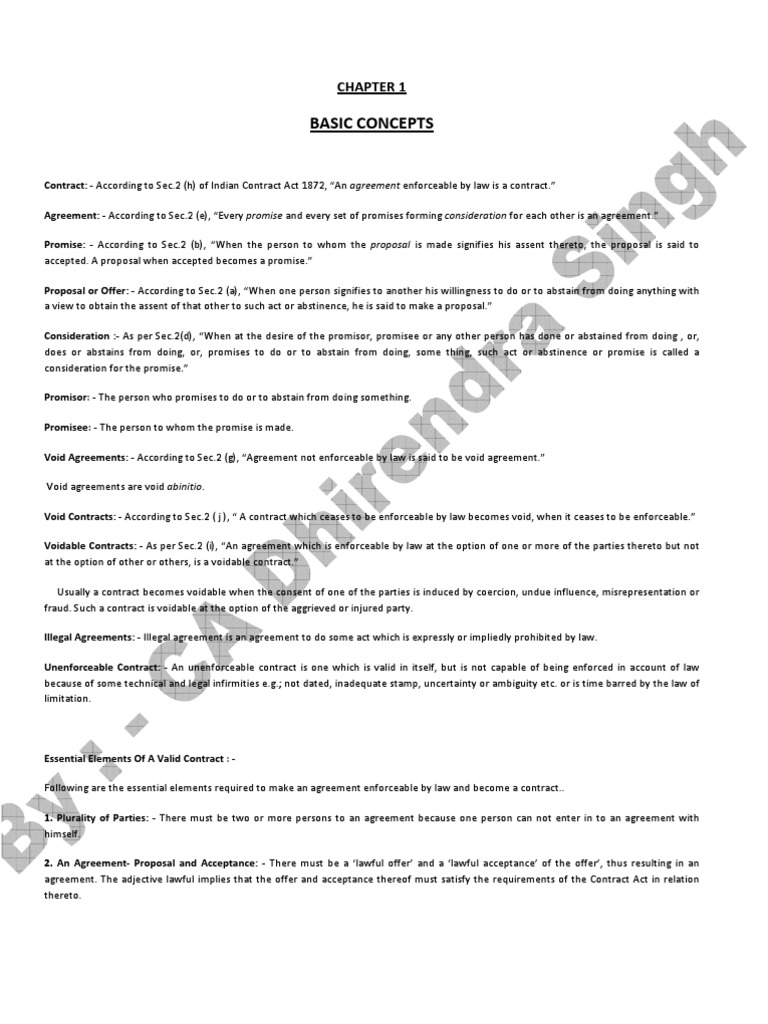 Law Contract Act. Basicns | PDF | Offer And Acceptance | Misrepresentation