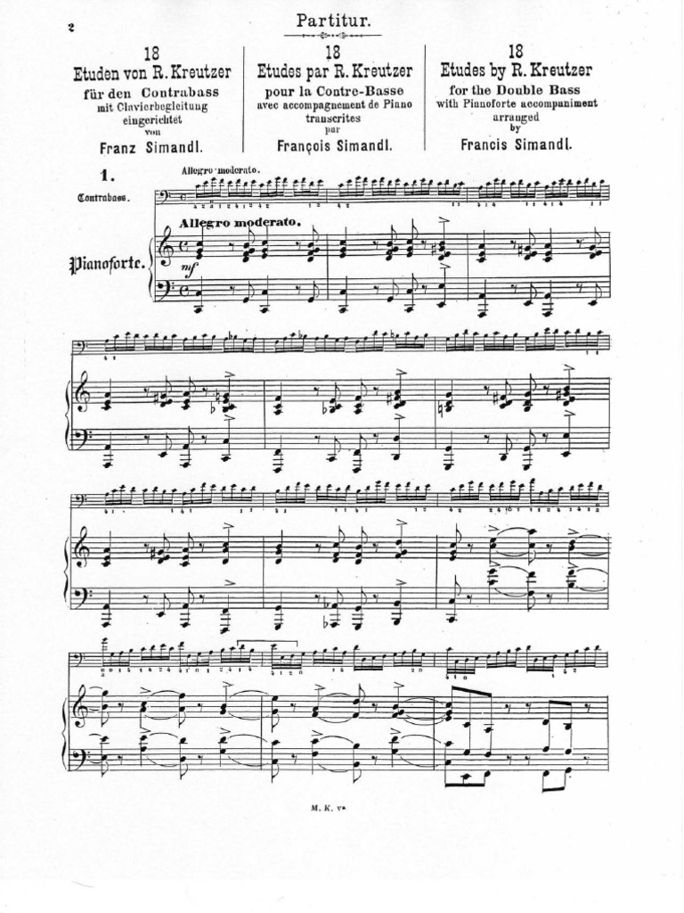 Kreutzer Etudes Arr. Simandl PDF