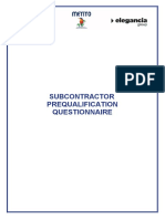 Subcontractor Pre-Qualification Questionnaire