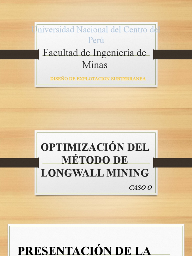 Optimización del Método Longwall Mining | PDF | Minería | Perforación