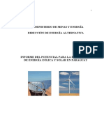 Informe Del Potencial para La Produccion de Energia Solar y Eolica en Paraguay