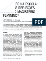 Mulheres Na Escola: Algumas Reflexões Sobre o Magistério Feminino.