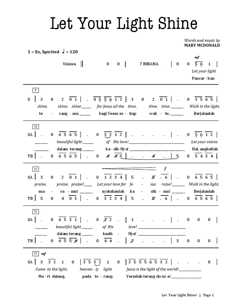 Let Your Light Shine Pdf