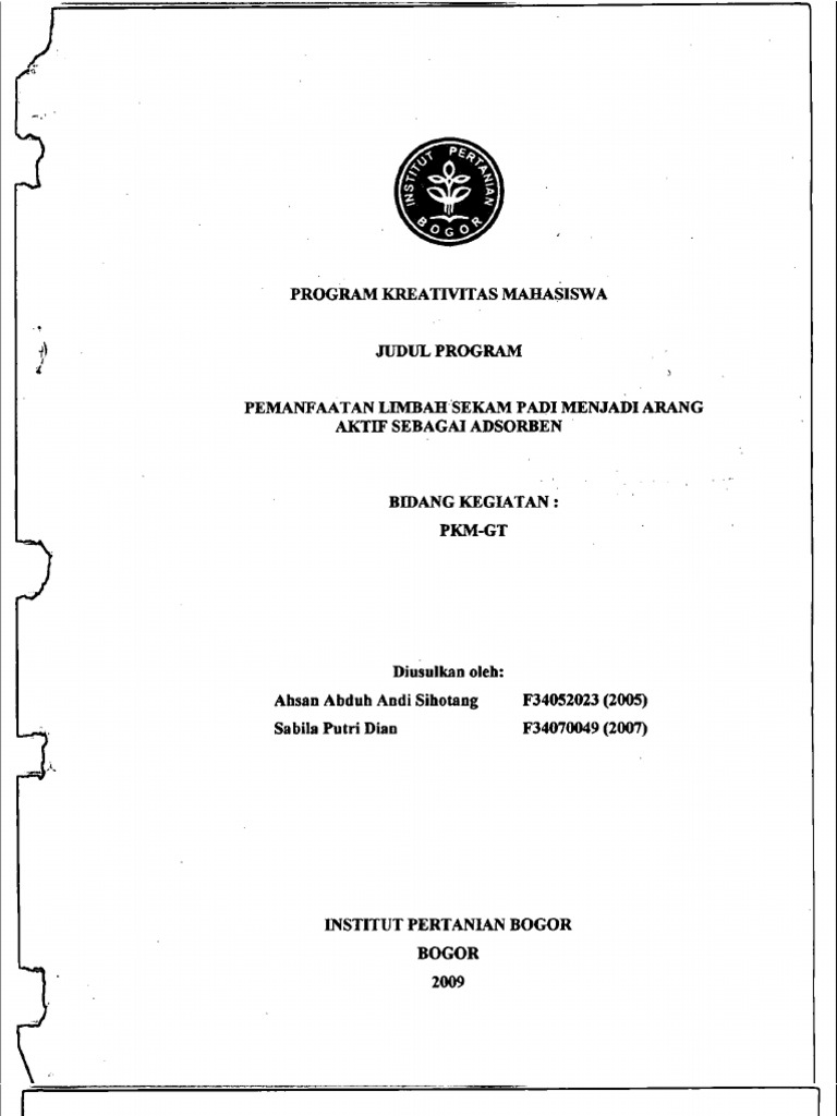 Pemanfaatan Limbah Sekam Padi Menjadi Arang Pemanfaatan Limbah Sekam Padi Menjadi Arang