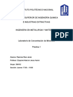 Práctica 1. Procesos Extractivos. Lixiviación en Medio Ácido