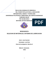 Selección de materiales y sistemas de lubricación