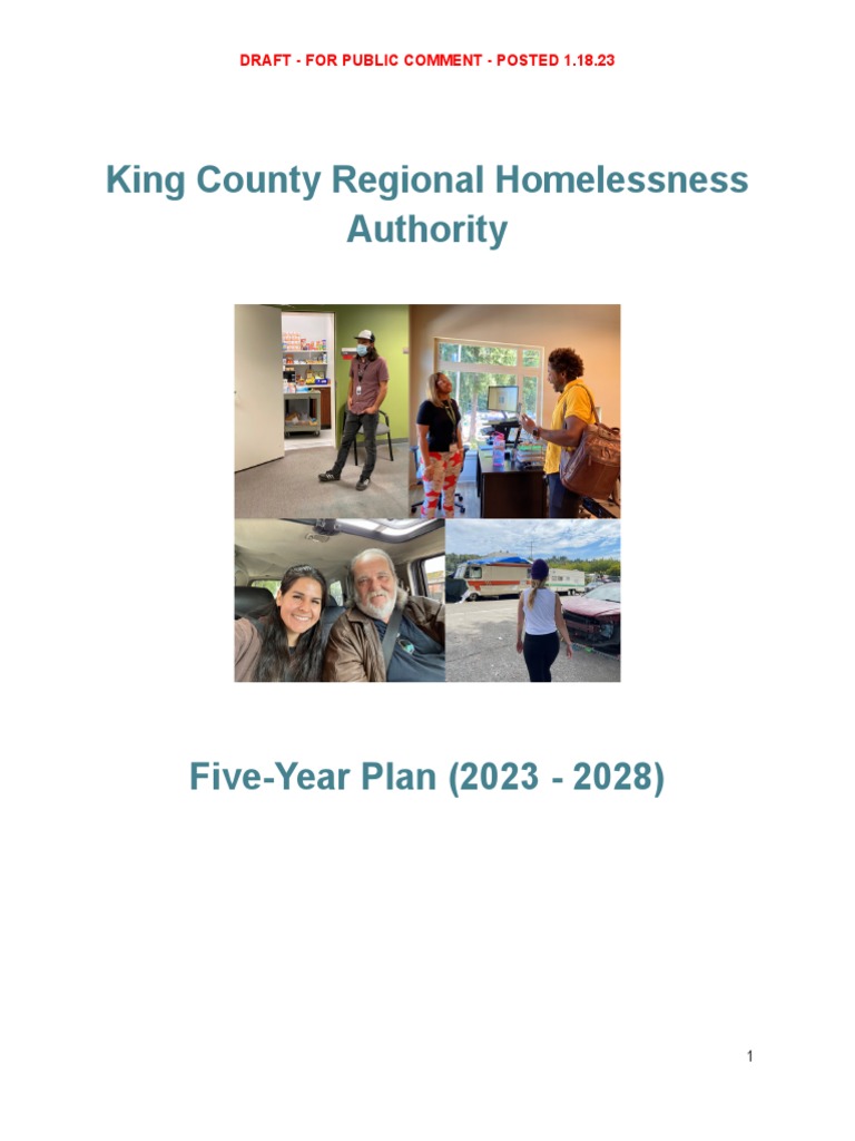 King County Homelessness Five-Year Plan | PDF | Homelessness ...