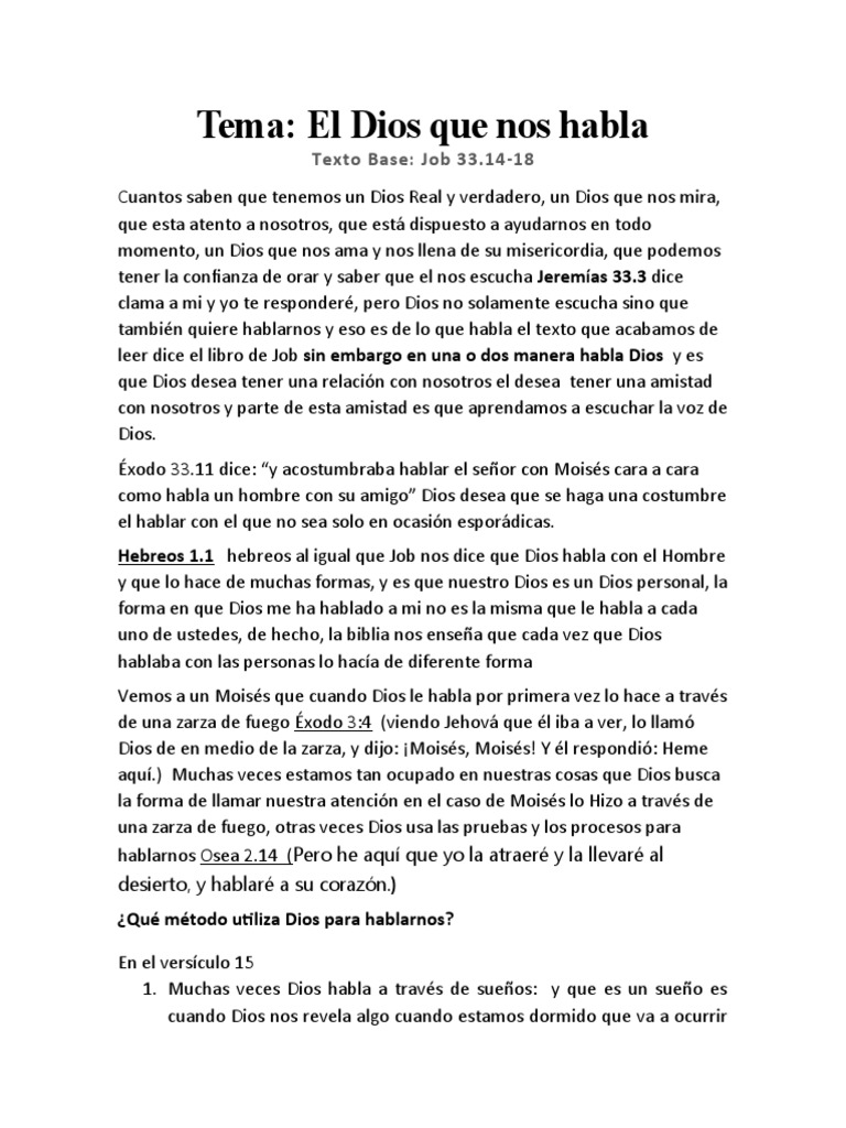 Tema El Dios Que Nos Habla | PDF | Dios | Cristo (título)