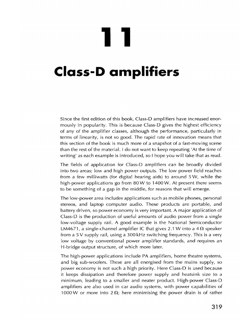 11 Class D Amplifiers 2006 Audio Power Amplifier Design Handbook
