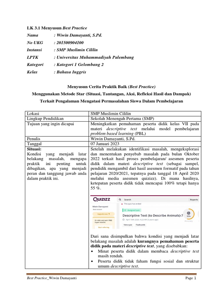 Best Practice Metode STAR dalam PBL | PDF | Karier & Perkembangan