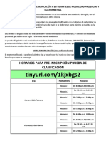 Instructivo Socialización Prueba de Clasificación