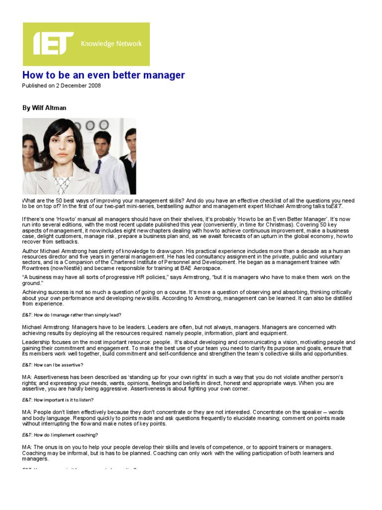 Be A Better Manager 0821 Pdf Emotional Intelligence Leadership