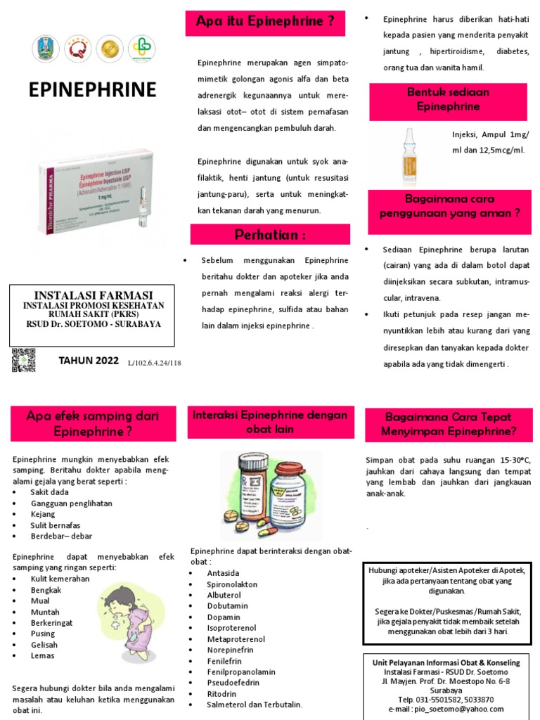 Panduan Penggunaan Epinefrin Injeksi | PDF
