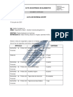 Acta de Entrega Manguera