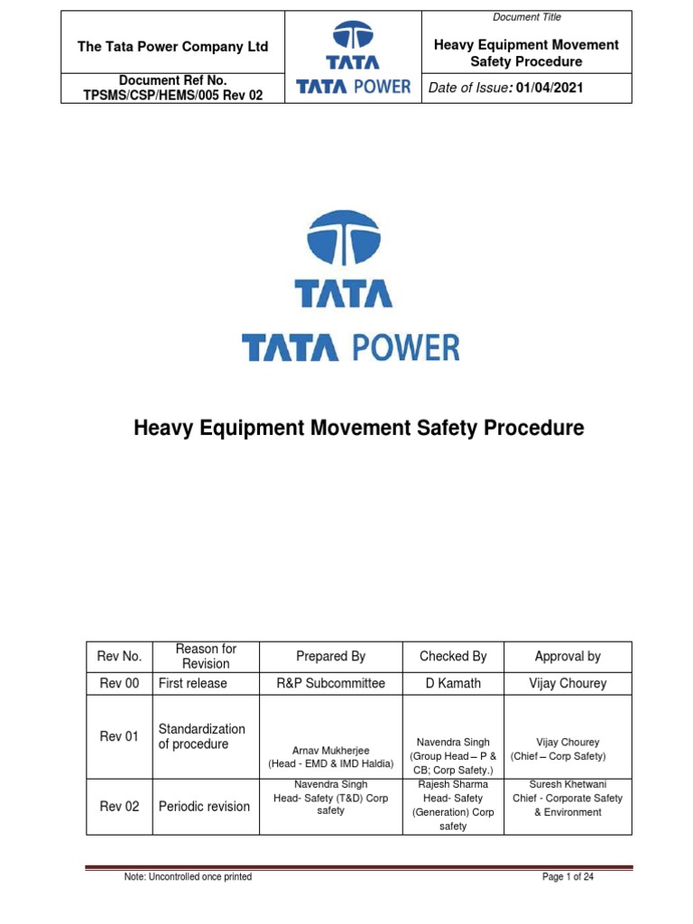 Heavy Equipment Safety Procedure | PDF | Crane (Machine) | Elevator