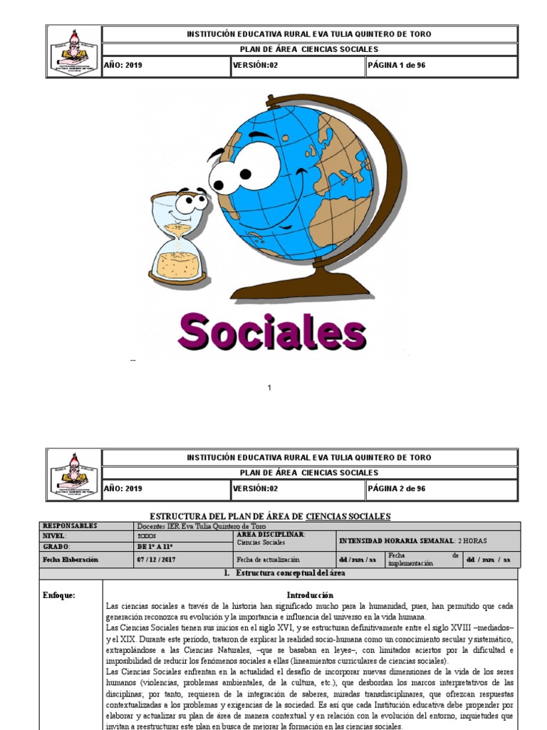 CIENCIAS SOCIALES Plan de Estudios Completo | PDF | Evaluación ...