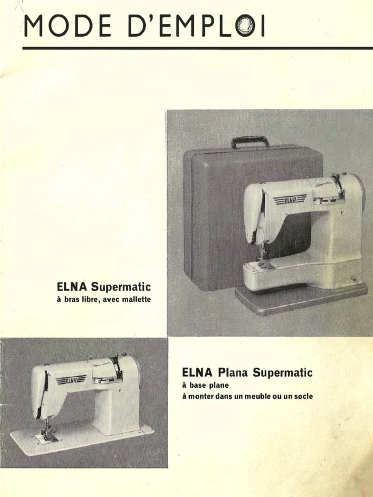 ELNA Mode D'emploi PDF Couture Tricot