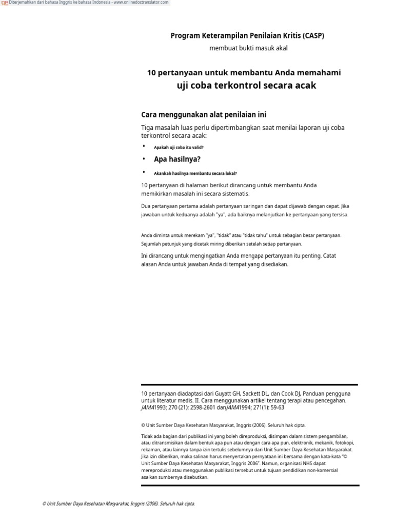 RCT Appraisal Tool - En.id | PDF