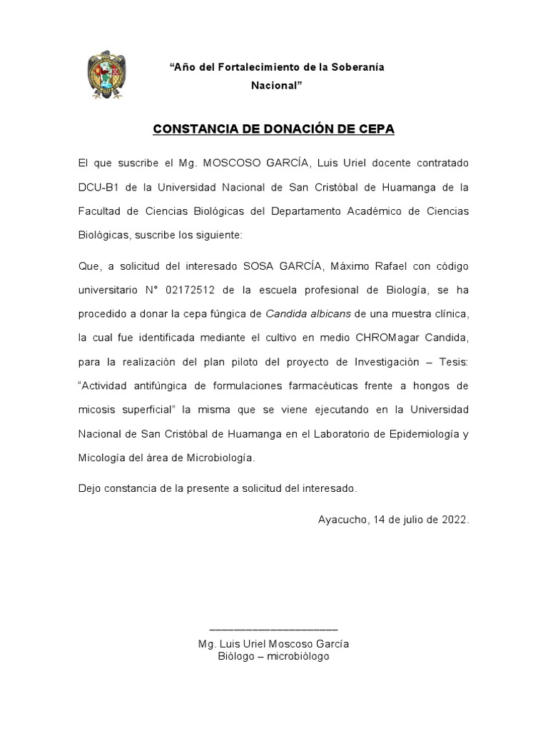 Constancia de Cepa | PDF