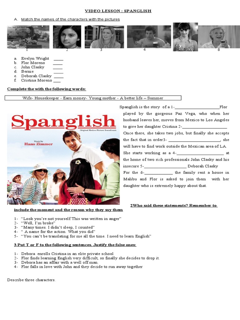 Video Lesson Spanglish | PDF