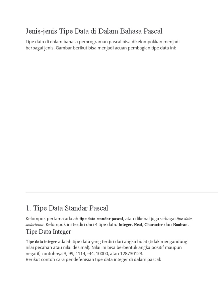 Tipe Data Standar dalam Pascal | PDF