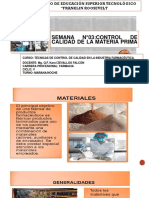 Semana N °03:CONTROL DE Calidad de La Materia Prima