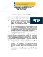 Términos y Condiciones Del Proceso de Evaluación de Vali