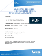 Equipos de Bombeo y Utilizados en Proyectos de Agua Potable y Alcantarillado