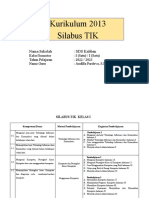 Silabus TIK 1 Semester 1 Dan 2