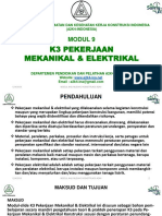 Modul 9 k3 Pekerjaan Mekanikal Dan Elektrikal m3 Rev1