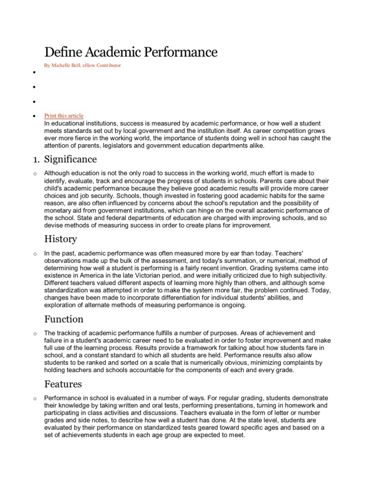 define-academic-performance
