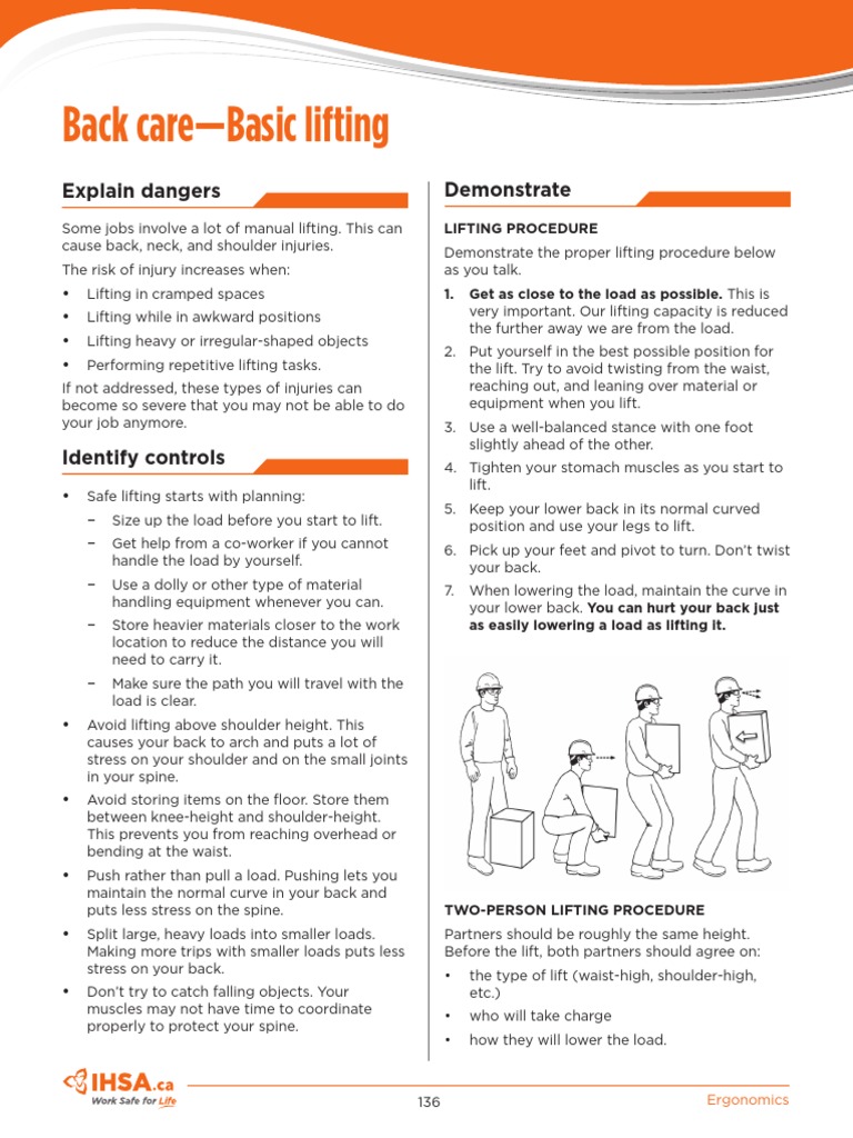 Back Care Basic Lifting Pdf