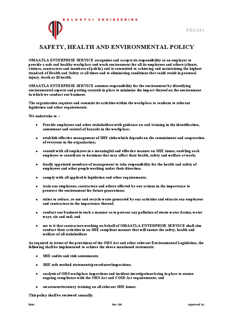 4 Policies PDF Occupational Safety And Health Personal Protective