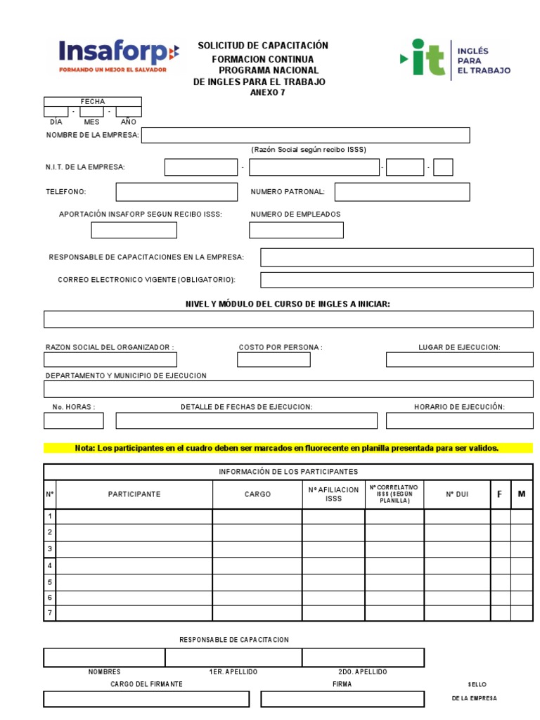 Formulario Modulos Ingles 2023 PDF