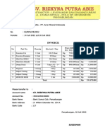 PT Arca Mineral Indonesia Invoice for Excavator and Dump Truck Rental
