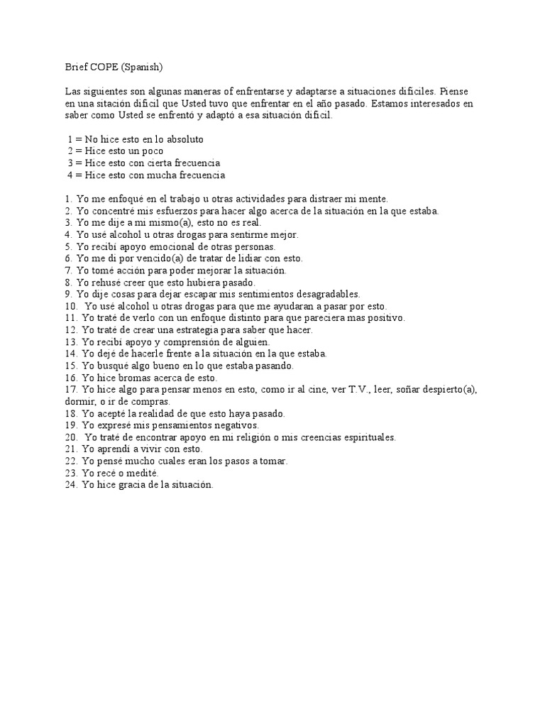 Brief Cope Meaning _ 6 Scales to Measure Coping + The Brief Cope ...