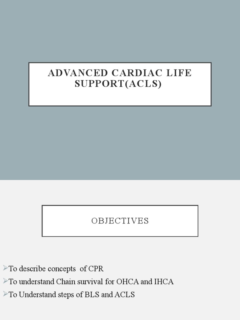Acls | PDF | Cardiopulmonary Resuscitation | Cardiac Arrest