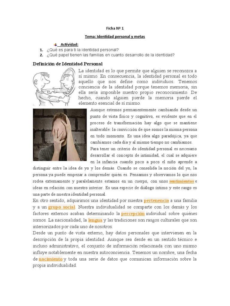 Ficha #1 - Cuarto Año | PDF | Autoeficacia | Memoria