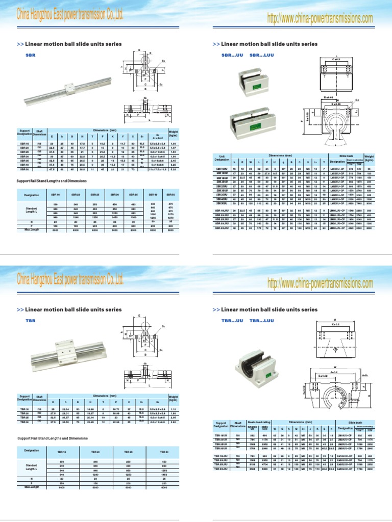 Linear Motion Ball Slide Units Series PDF