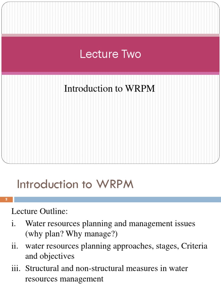 Introduction to Water Resources Planning | PDF | Scenario Planning ...