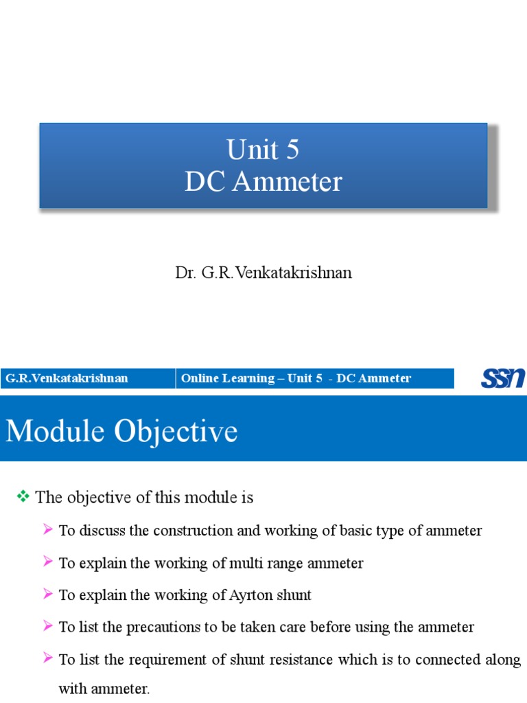 06 DC Ammeter PDF Metrology Electronics