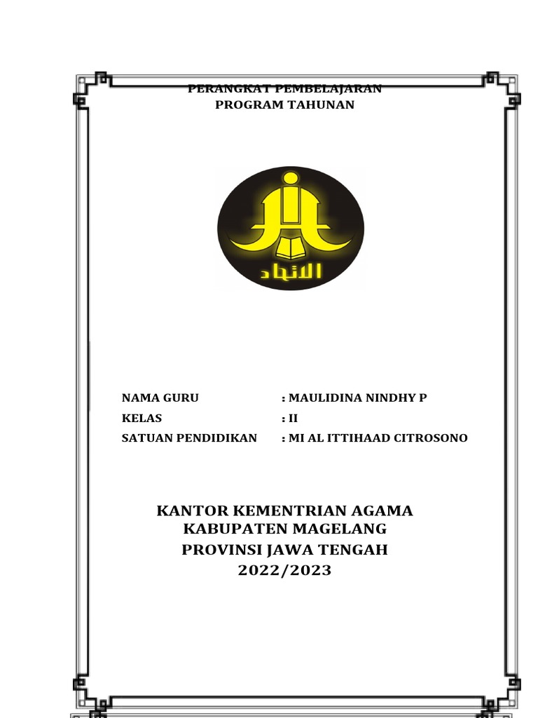 Cover RPP K13 Kelas II MI Al Ittihad | PDF | Ilmu Sosial | Sains ...