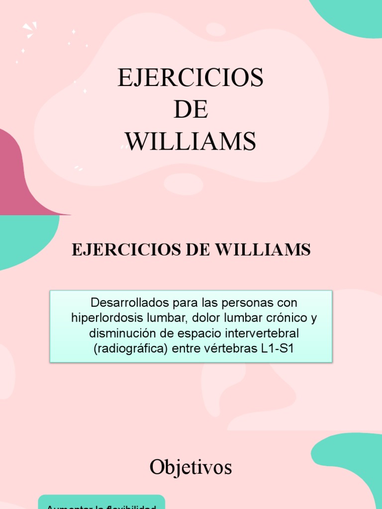 Ejercicios de Williams | PDF | La columna vertebral | Rodilla