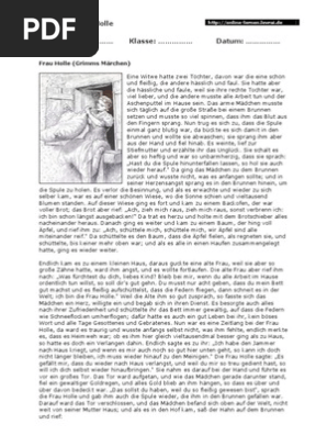Frau Holle Grimms Maerchen