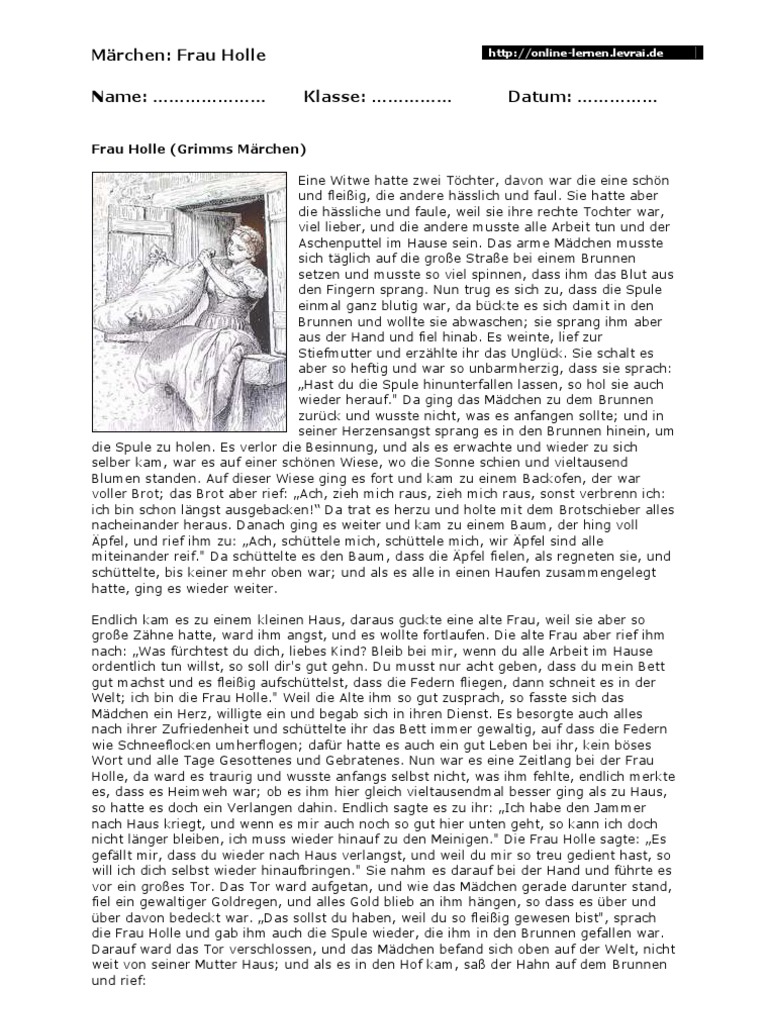 Frau Holle Grimms Maerchen