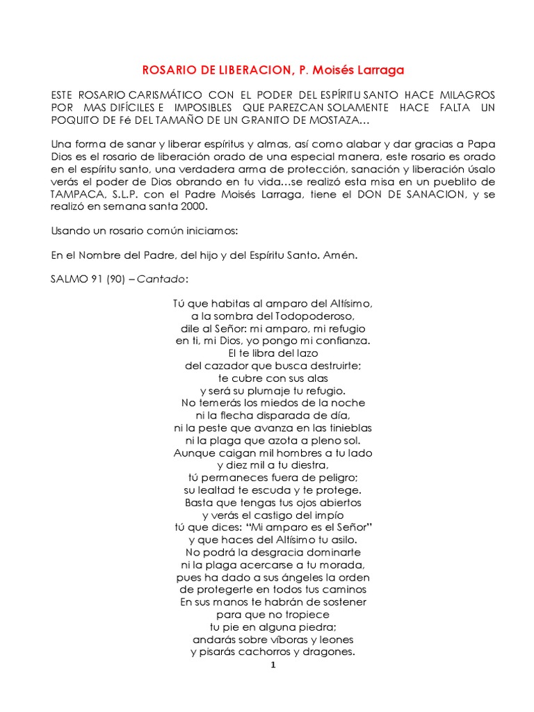 Rosario de Liberación del P. Moisés Larraga | PDF | Jesús | María ...