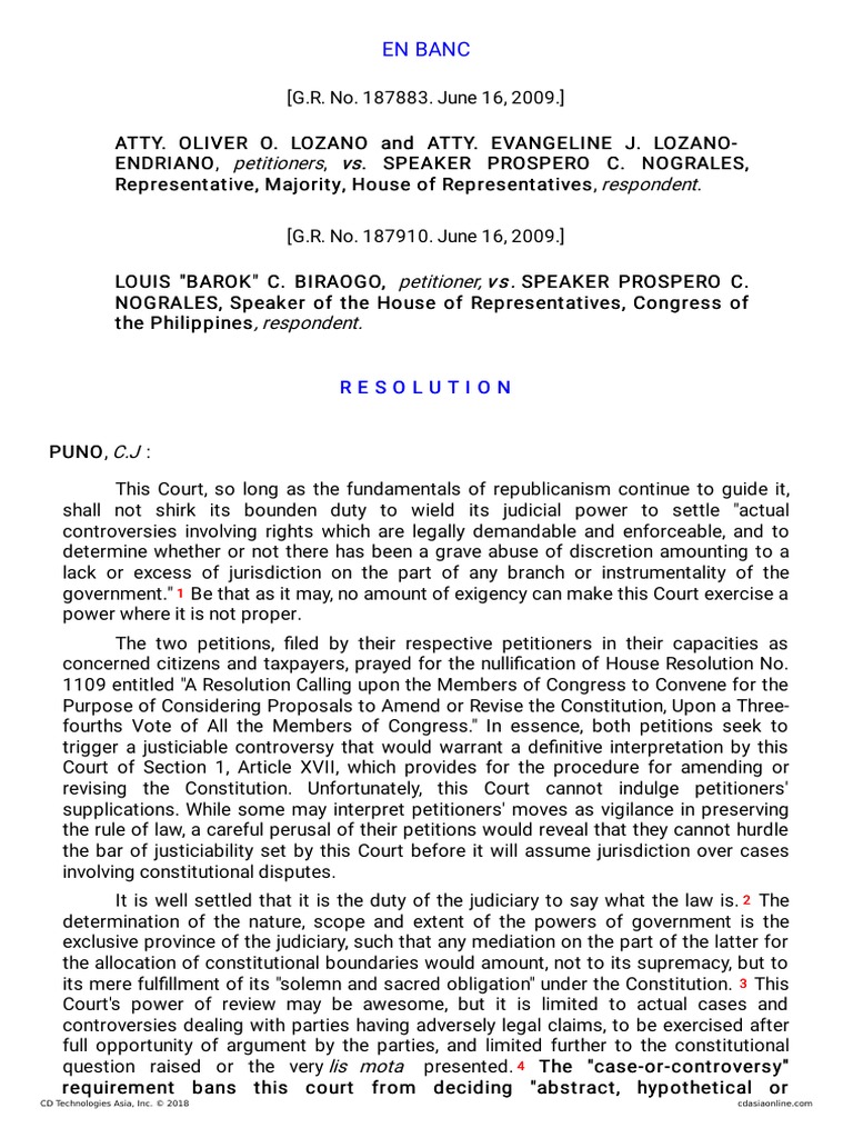 2009 Lozano v. Nograles20180927 5466 8a7wm4 PDF Standing (Law